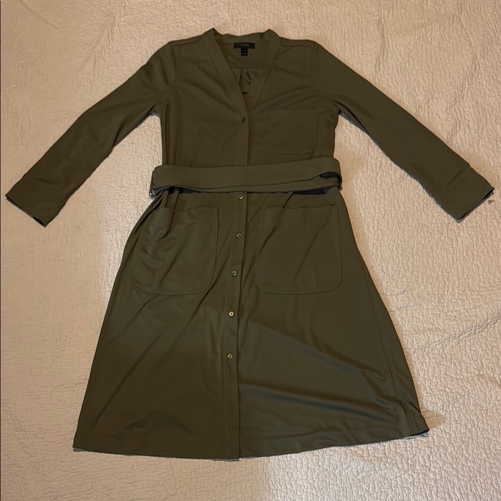 J. Crew Long Sleeve Olive Dress